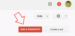 Google Search Console Add a property button