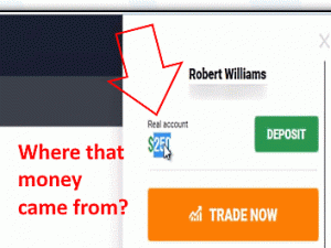 Where did Robert Williams got $250 to fund his trading account