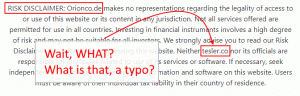 A fatal typo in the Orion Code risk disclaimer
