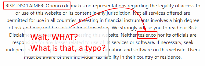 A fatal typo in the Orion Code risk disclaimer