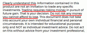 trading requires risking your money