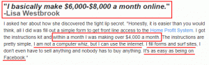 Lisa Westbrook is making $4000 within her first months WOW