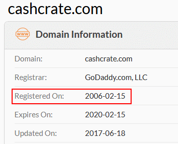 is Cashrate.com a scam? Whois.com data