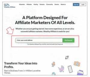 Wealthy Affiliate login page