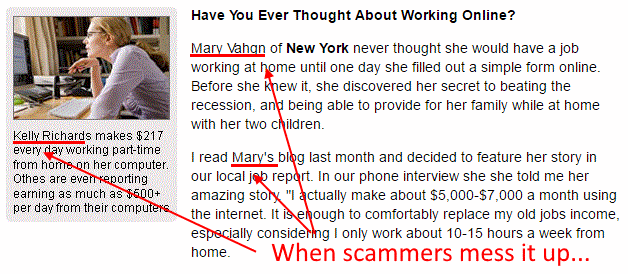 Again, scammers have messed it up - have forgotten to change the names