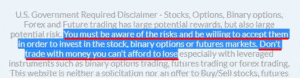 The 1000 pip Climber System Risk Disclaimer