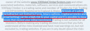 What is the 1000 PiP Climber Review about and what its risk disclaimer says