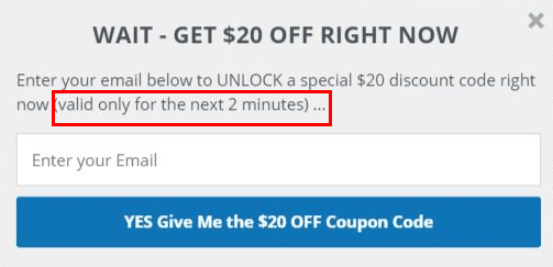 $20 off if you give them your email address