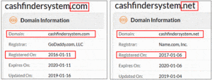 What is the Cash Finder System about - why on Earth change the domain names every year?