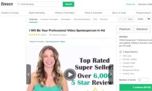 Testimonials are in fact recorded by Fiverr actors