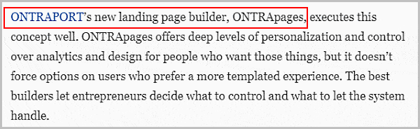 Here's how Forbes praises Ontraport's landing page builder Ontrapage