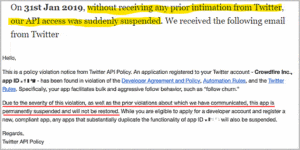 The best follow-unfollow app for Twitter got suspended. A letter
