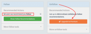 Tweepi follow and unfollow tools - free and paid options