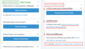 Tweepi more free and paid follow unfollow tools